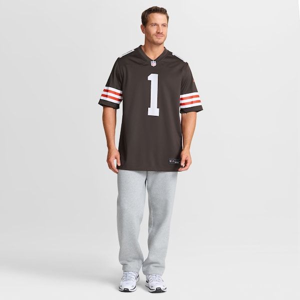 Custom KC Concepcion Cleveland Browns 2026 NFL Draft First Round Pick No. 24 Game Jersey Brown