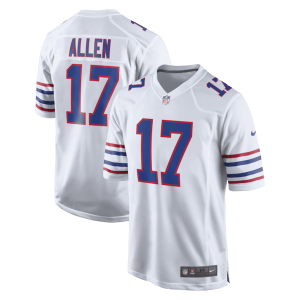 Custom Josh Allen Buffalo Bills Alternate Game Jersey White
