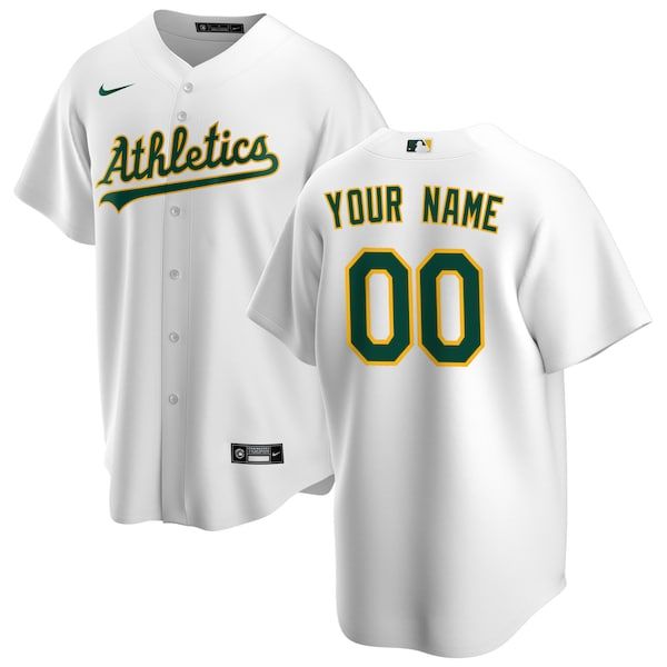 Custom Athletics Home Replica Custom Jersey White