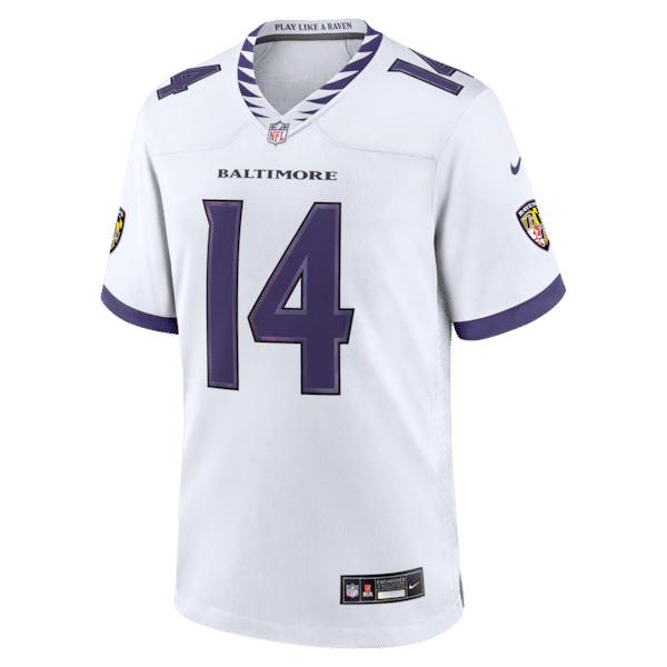Custom Kyle Hamilton Baltimore Ravens Game Jersey White