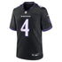Custom Zay Flowers Baltimore Ravens Alternate Game Jersey Black