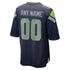 Custom Seattle Seahawks Custom Game Jersey Navy