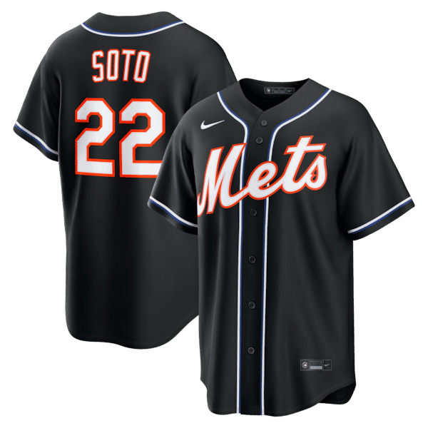 Custom Juan Soto New York Mets Alternate Replica Jersey Black