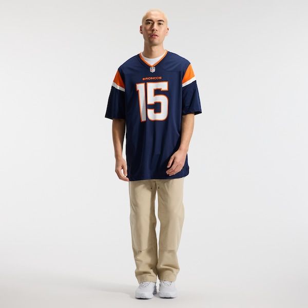 Custom Nik Bonitto Denver Broncos Alternate Game Jersey Navy