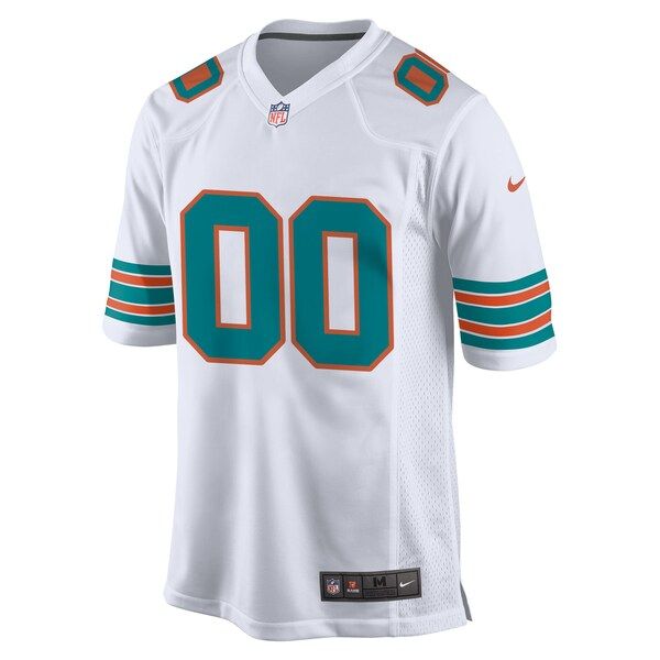 Custom Miami Dolphins Alternate Custom Game Jersey White