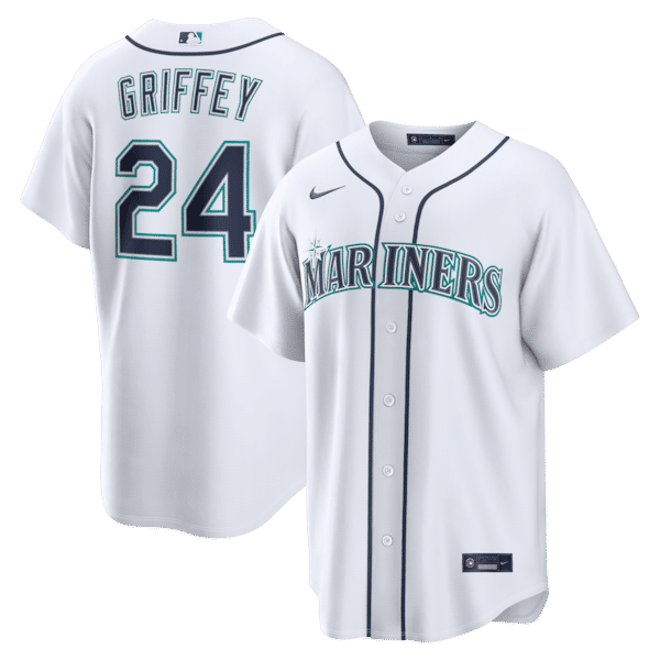 Custom Ken Griffey Jr. Seattle Mariners Home Replica Jersey White