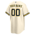 Custom Milwaukee Brewers Home Replica Custom Jersey Cream