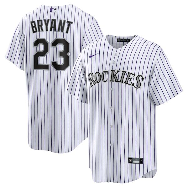 Custom Kris Bryant Colorado Rockies Replica Player Jersey White/Purple