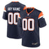 Custom Denver Broncos Alternate Mile High Collection Custom Game Jersey Navy