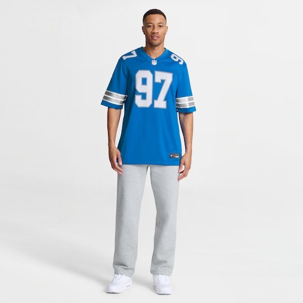 Custom Aidan Hutchinson Detroit Lions Game Jersey Blue