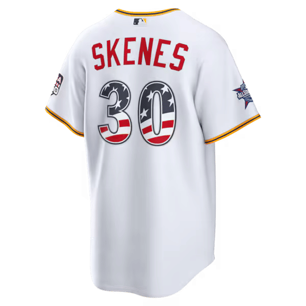 Custom Paul Skenes Pittsburgh Pirates 2026 All-Star Game Stars & Stripes Stadium Jersey White