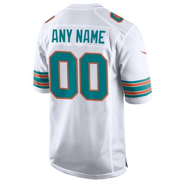 Custom Miami Dolphins Alternate Custom Game Jersey White