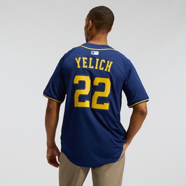 Custom Christian Yelich Milwaukee Brewers Alternate Limited Jersey Navy