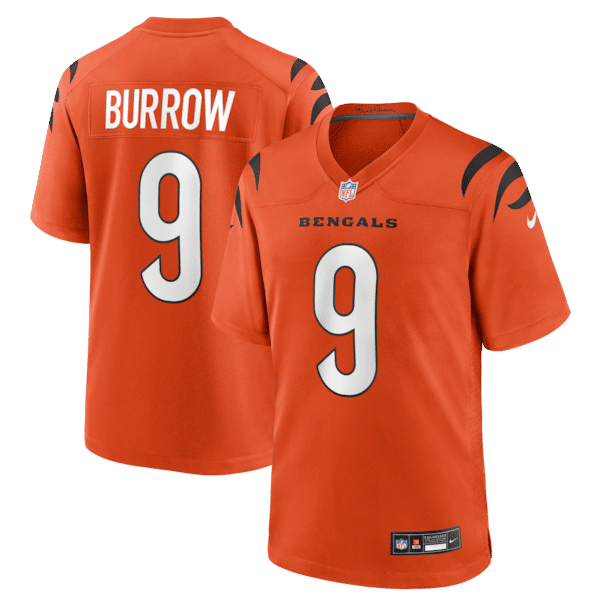 Custom Joe Burrow Cincinnati Bengals Alternate Game Jersey Orange