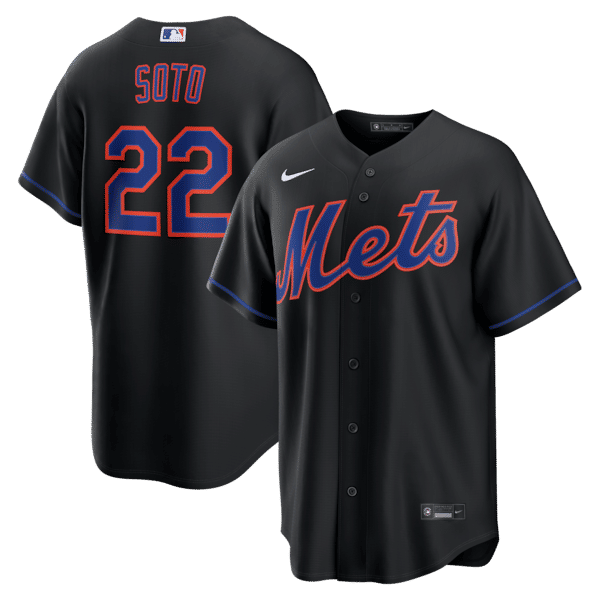Custom Juan Soto New York Mets Alternate Replica Jersey Black