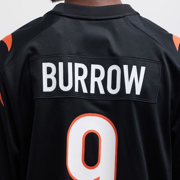 Custom Joe Burrow Cincinnati Bengals Game Jersey Black