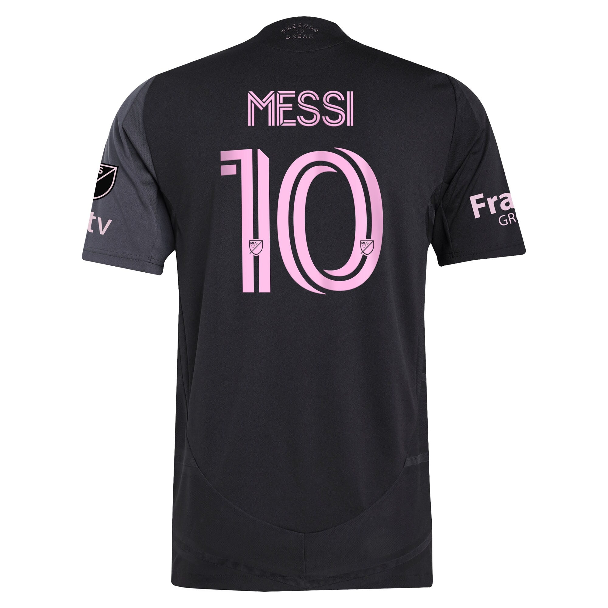 Jerseys Teams Lionel Messi Inter Miami jersey 2025 black with pink number 10 and Messi name on back