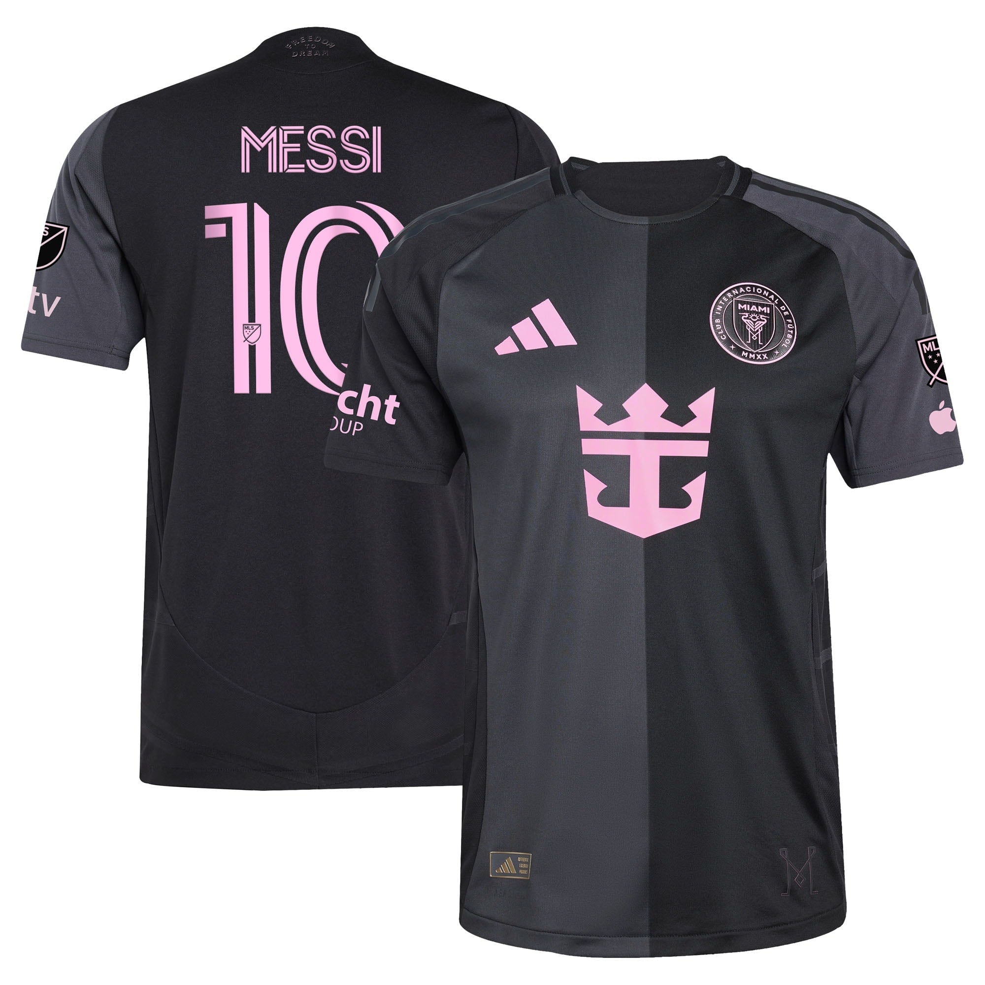 Jerseys Teams Lionel Messi Inter Miami jersey 2025 in black with pink logo and number 10 design