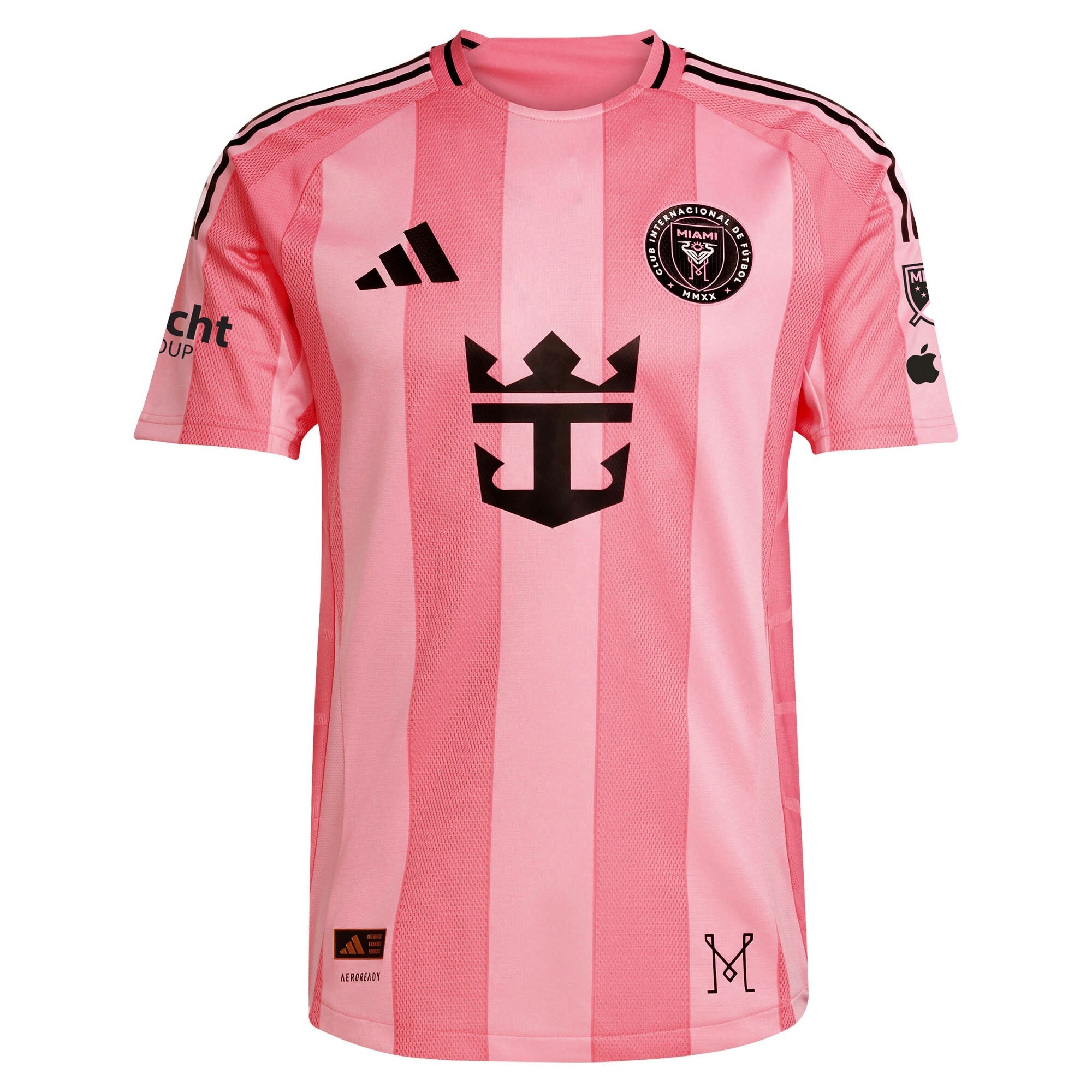 Jerseys Teams Lionel Messi Inter Miami jersey 2025 in pink with black logos and stripes